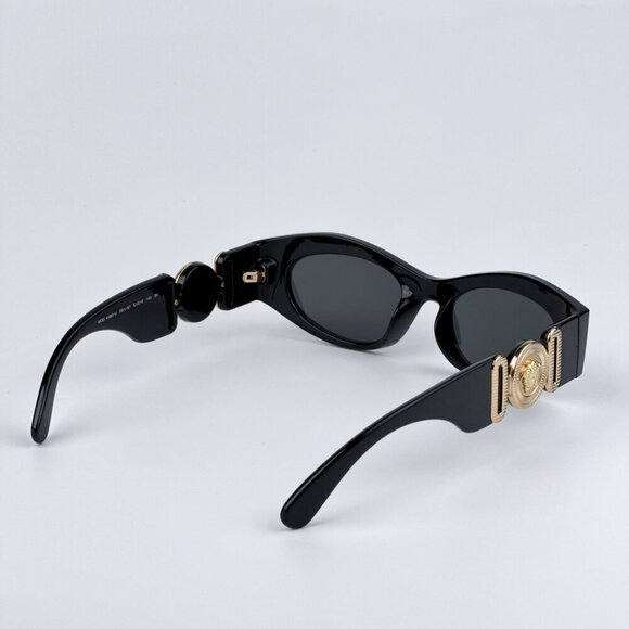 Versace VE4480U GB1/87 BRAND NEW Sunglasses Black Gold Dark Grey Oval Unisex main image 8